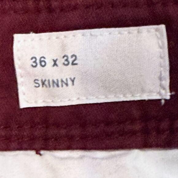 Gap Flat Front Pants Mens Tuscan Red Skinny Stretch Chinos Size 36/32 - Picture 4 of 7